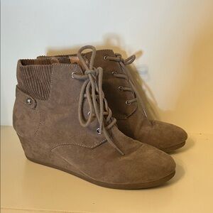Justice Brown Suede Wedge Shoes